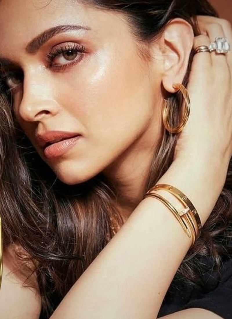 Golden Nail Bangle Bracelet