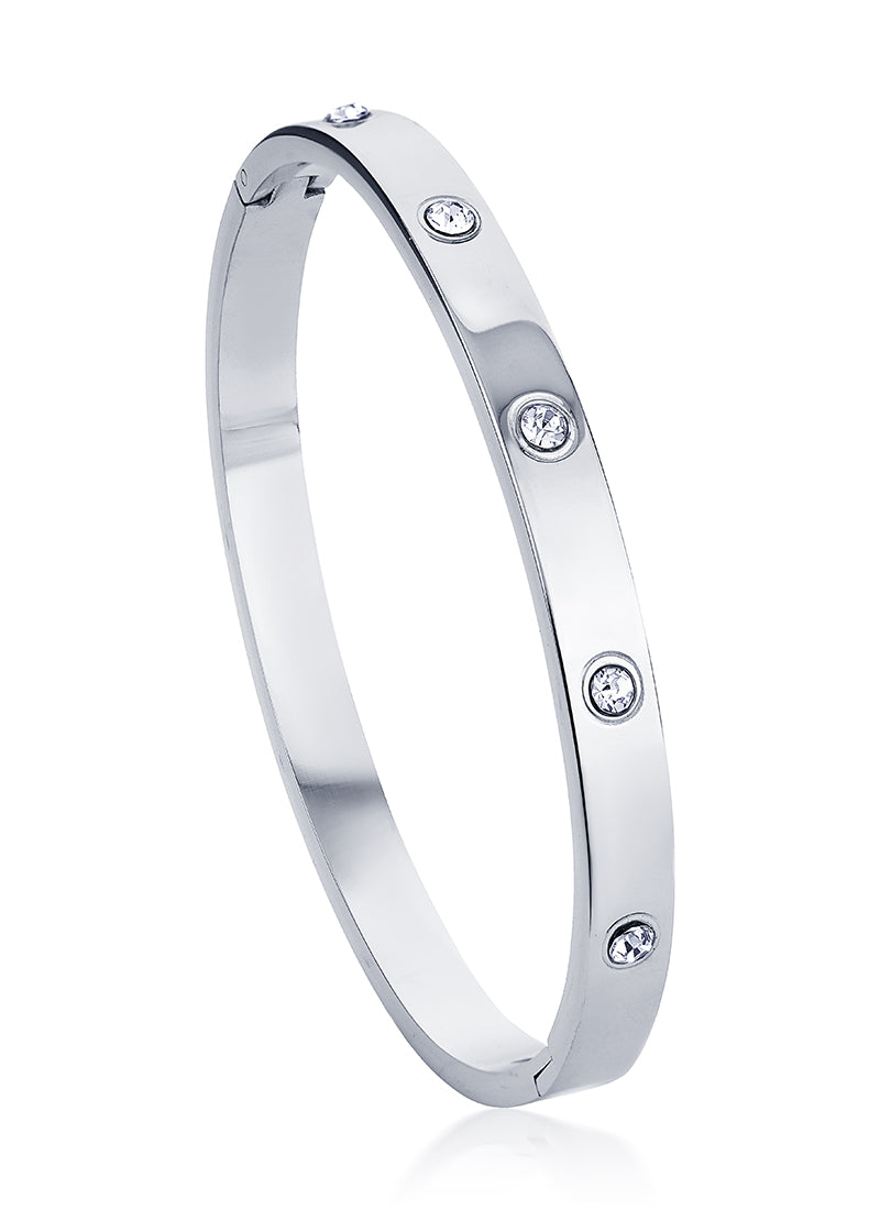 Crystal Orbit Bangle Bracelet