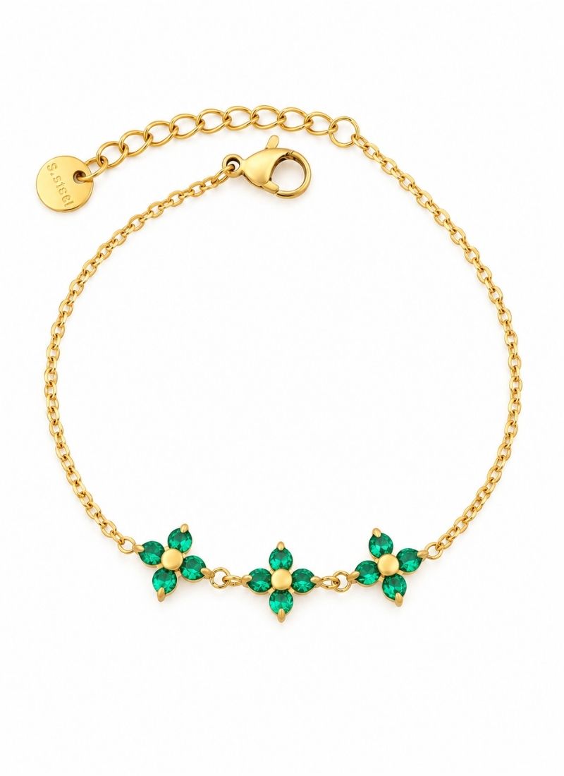 Emerald Petal Bracelet