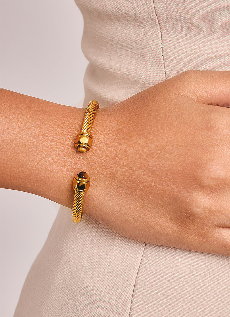 Golden Coil Cuff Bangle