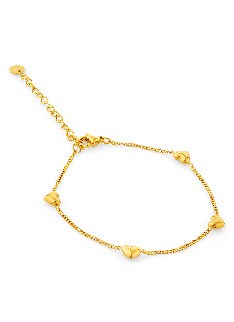 Golden Heartline Bracelet