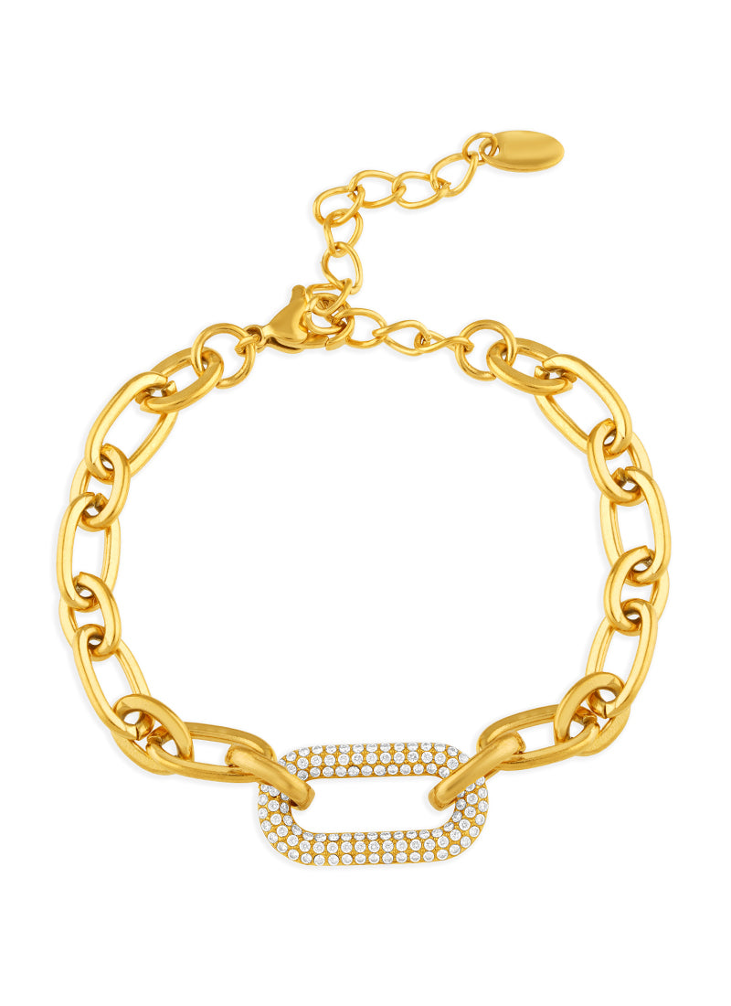 Linked Crystal Charm Bracelet