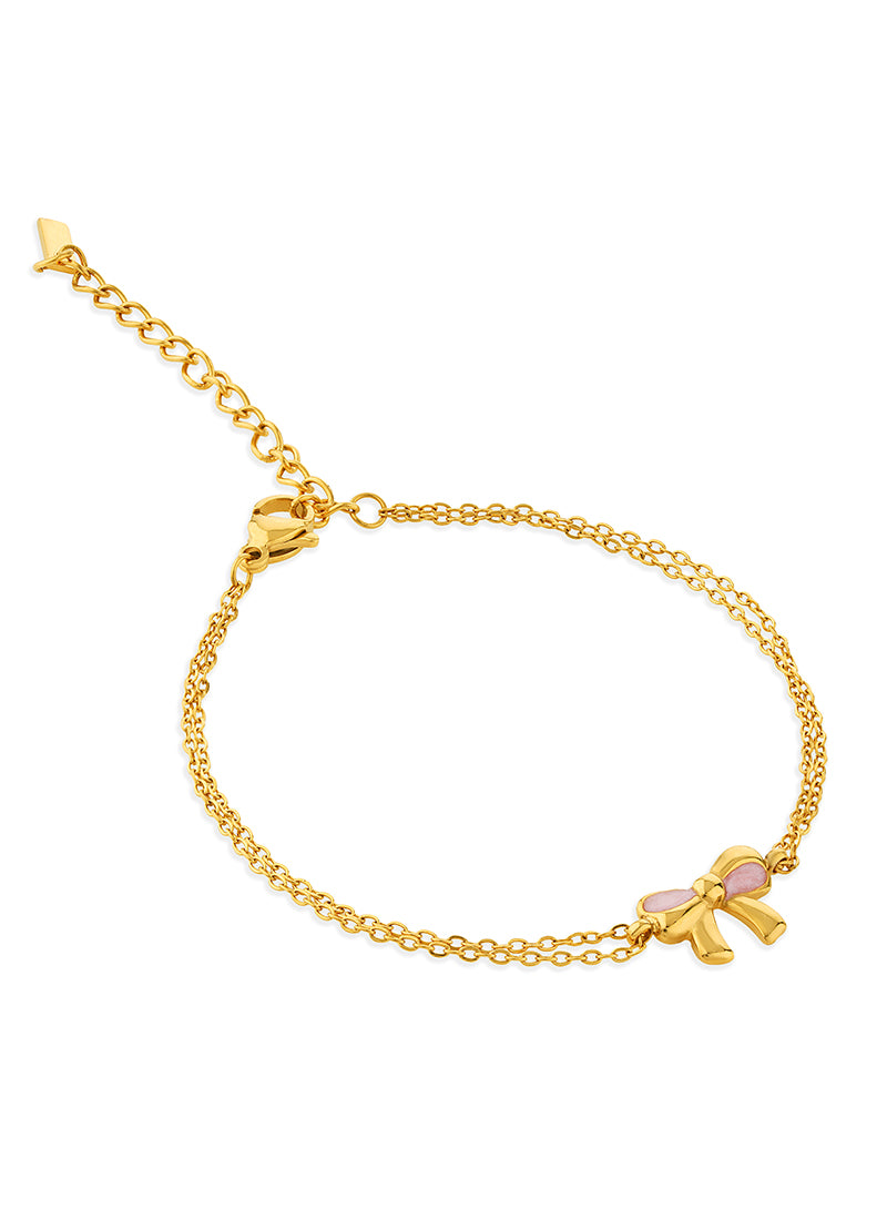 Blush Ribbon Chain Bracelet