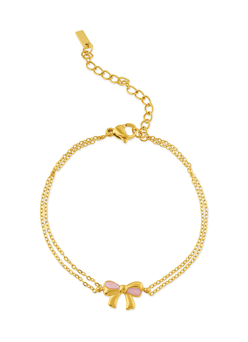 Blush Ribbon Chain Bracelet
