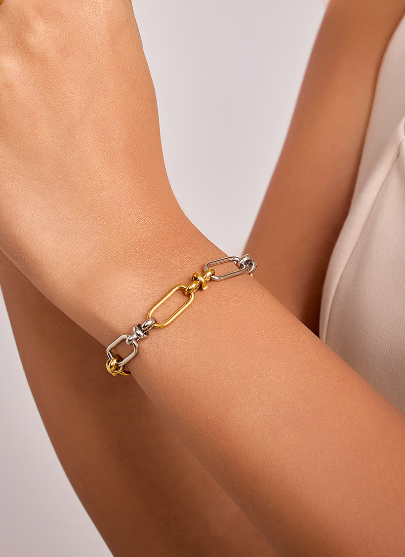 Dual Tone Link Bracelet