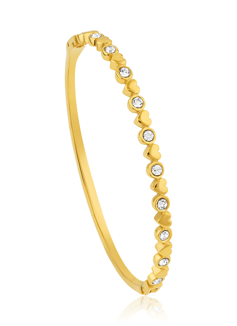 Heartline Crystal Bangle Bracelet