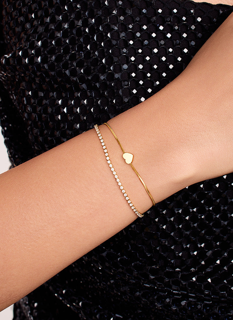 Radiant Crystal Heart Bracelet