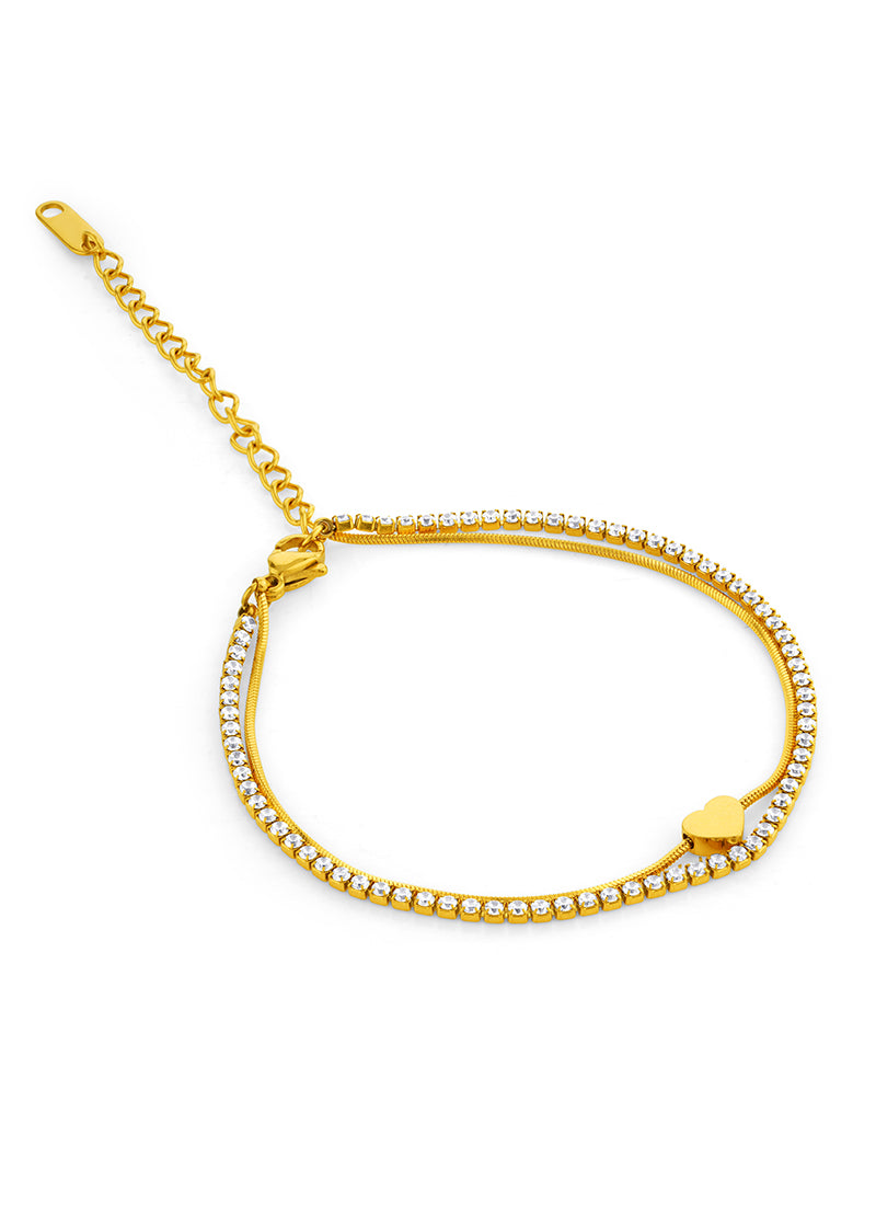 Radiant Crystal Heart Bracelet