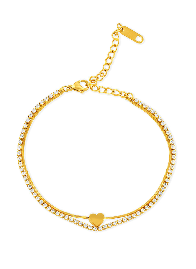 Radiant Crystal Heart Bracelet