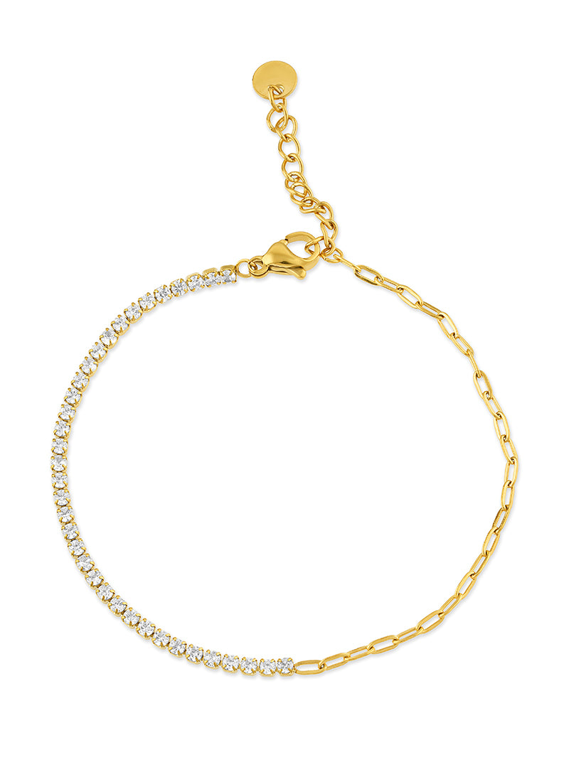 Half Chain Tennis Bracelet