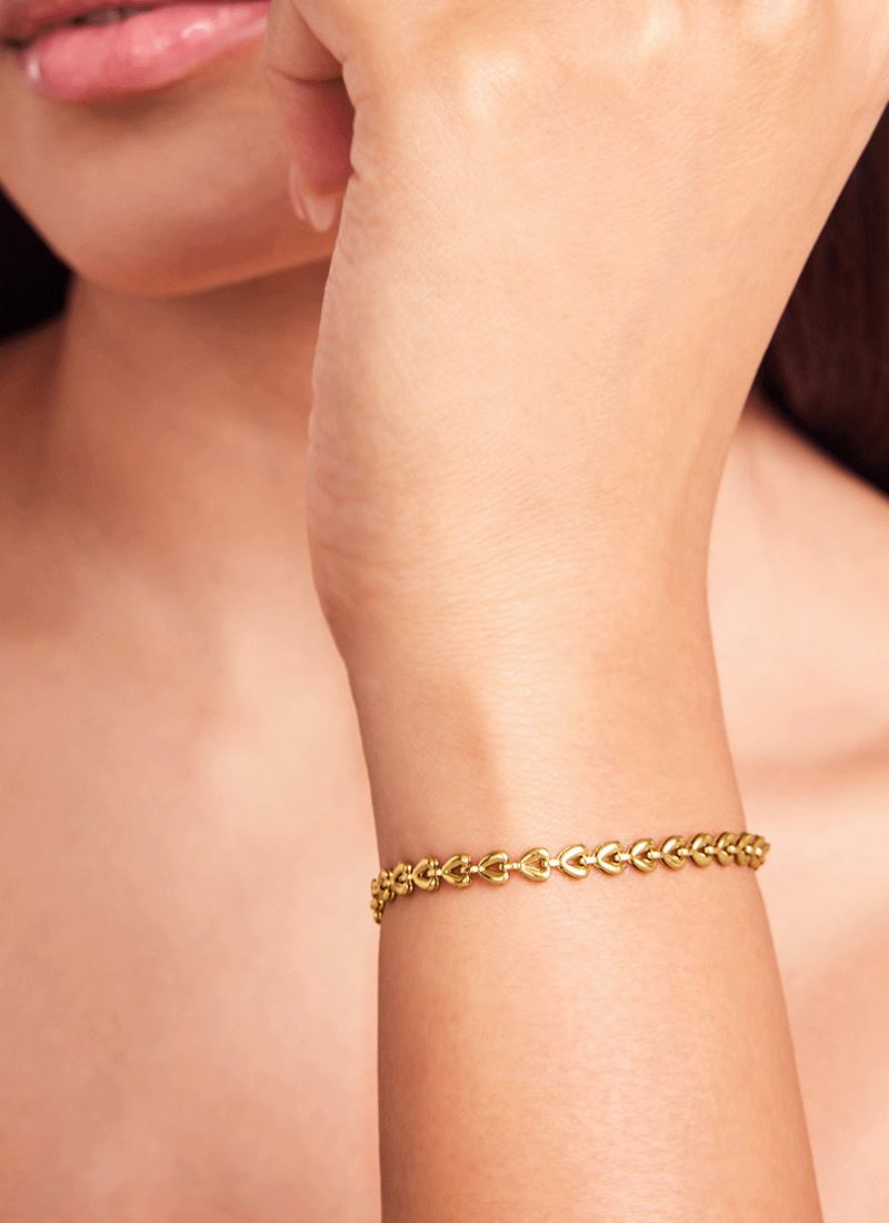 Linked Hearts Chain Bracelet