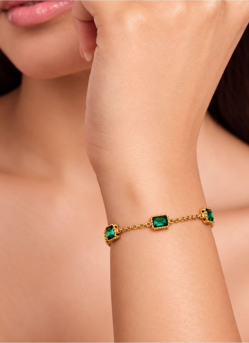 Emerald Spark Bracelet:Gold
