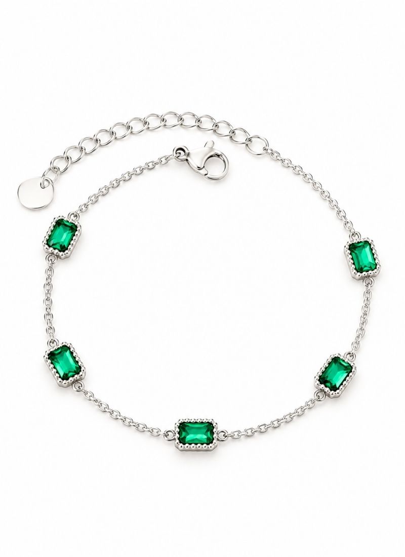 Emerald Spark Bracelet:Silver