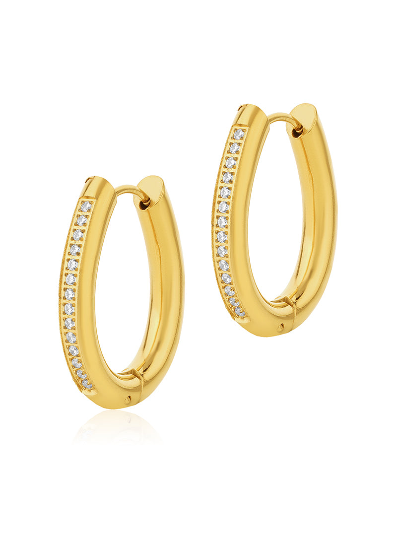 Golden Dazzle Curve Hoops