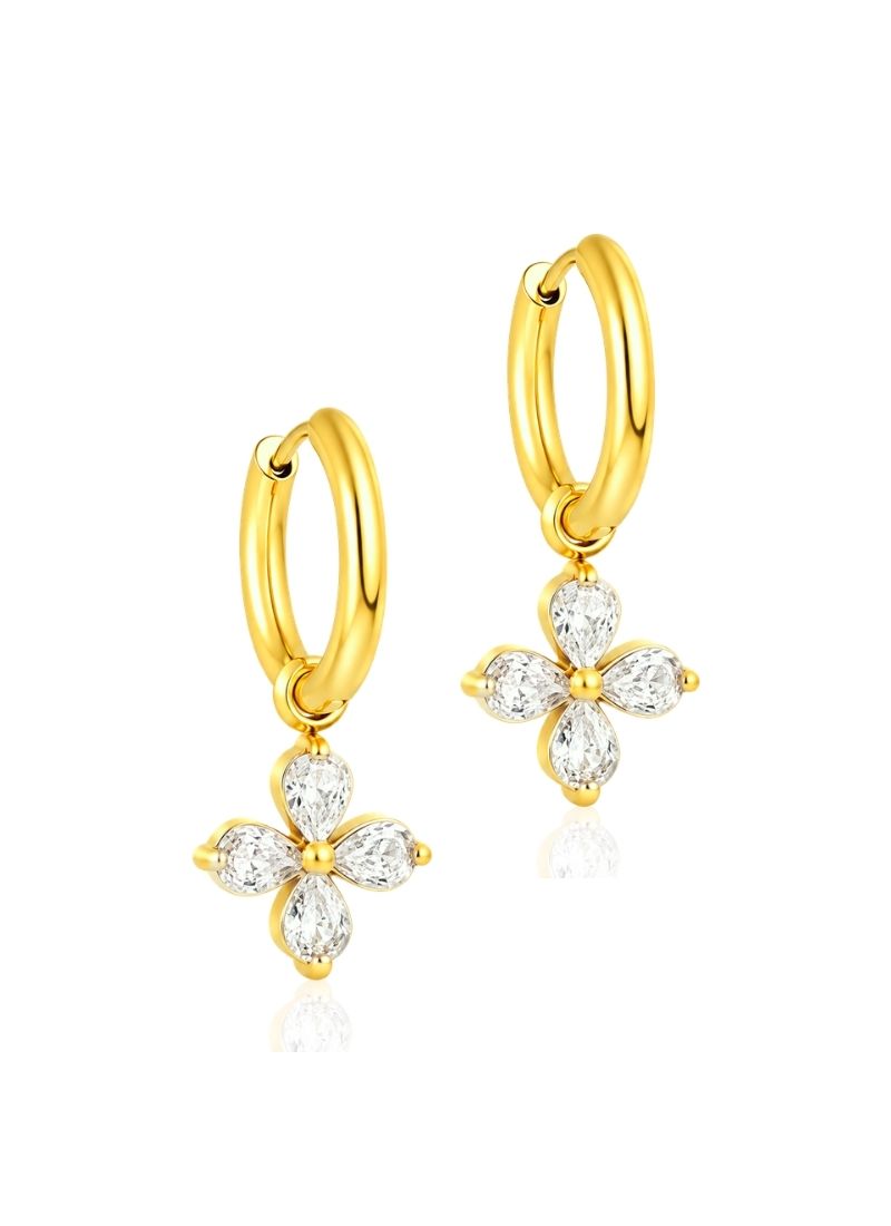 Crystal Bloom Hoop Earrings