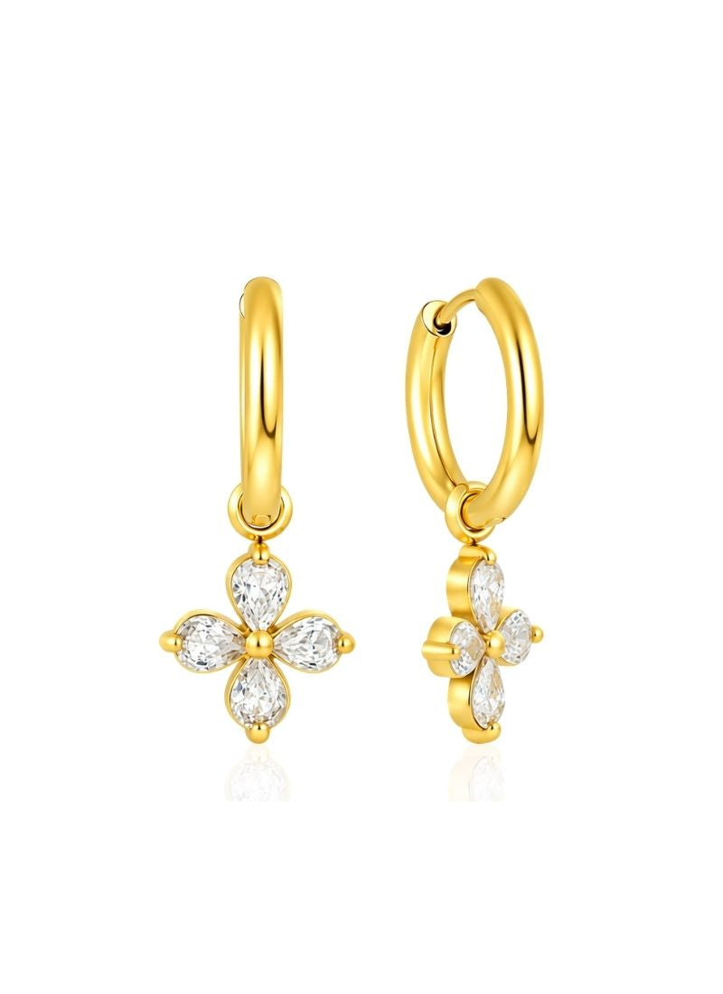 Crystal Bloom Hoop Earrings