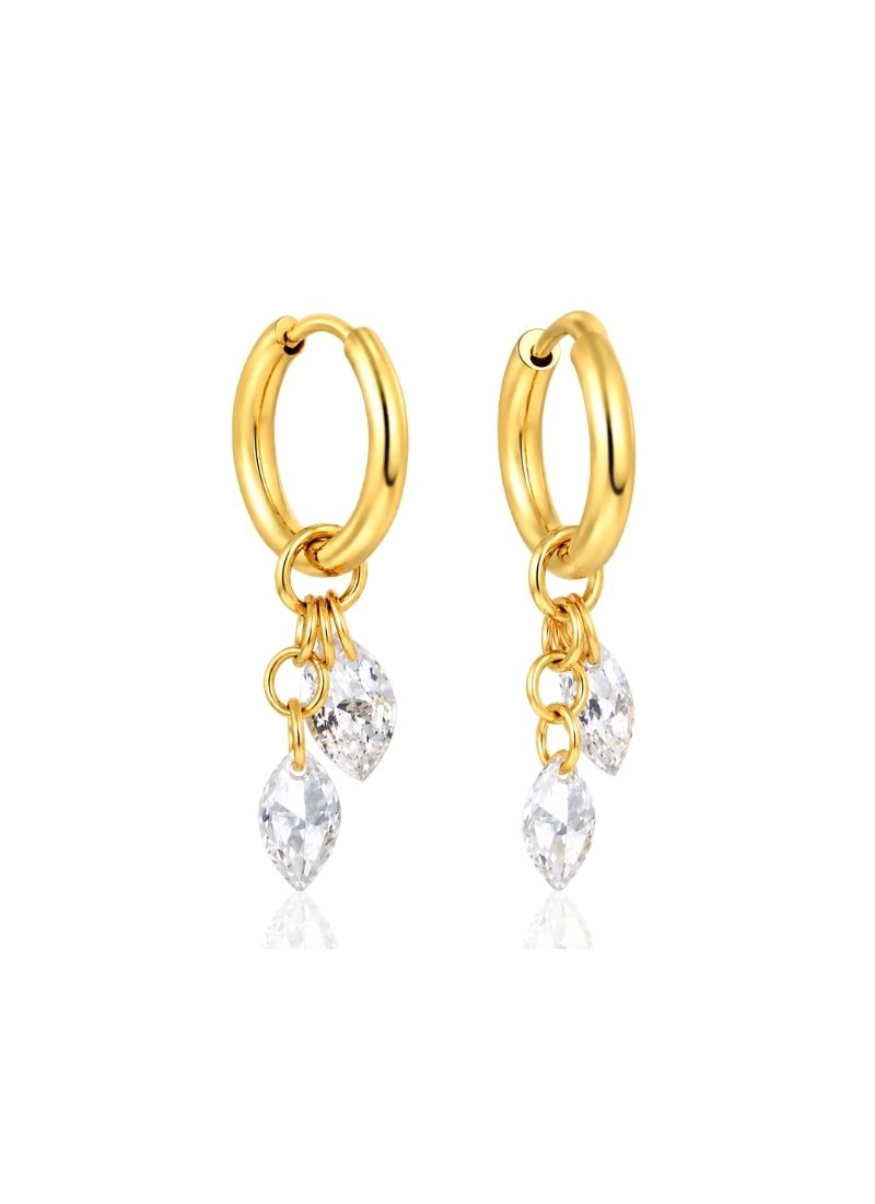 Crystal Charm Hoop Earrings