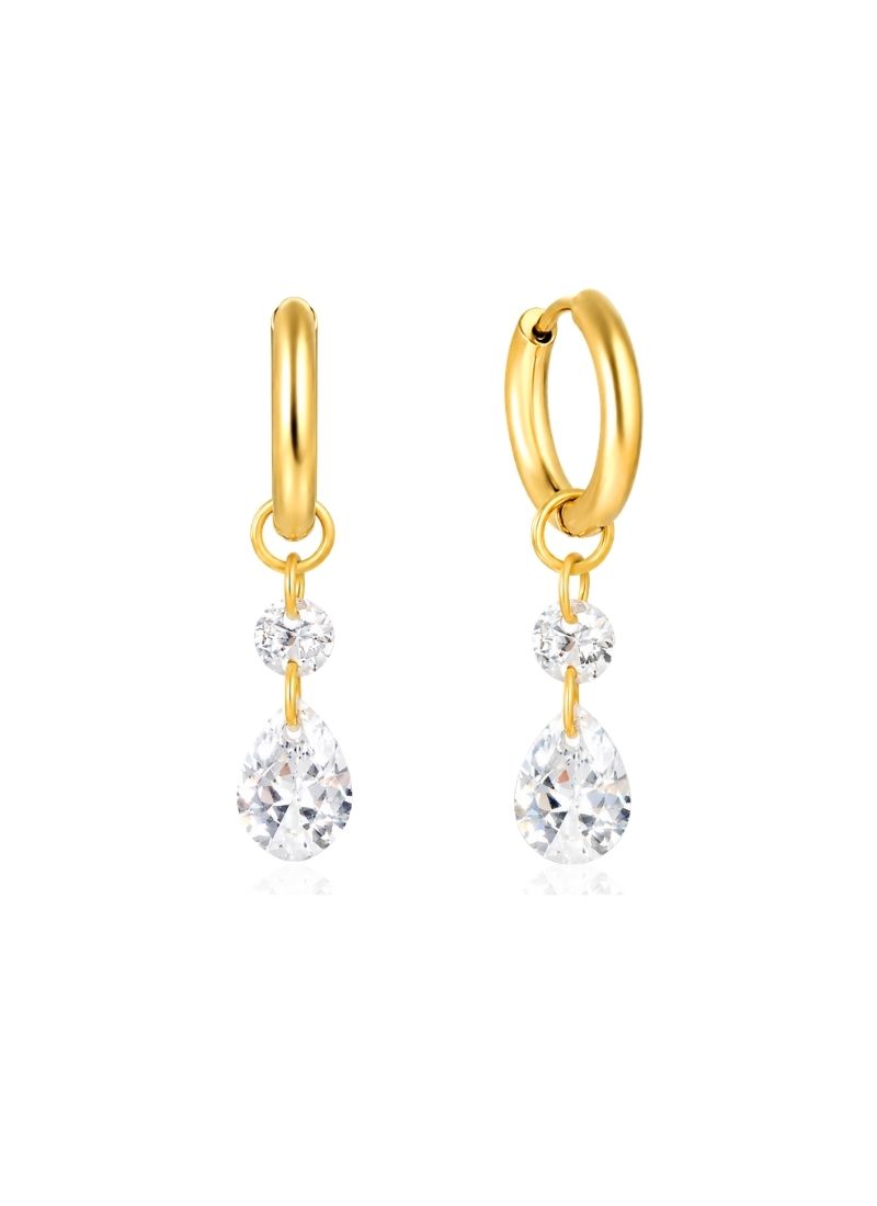 Floating Diamond Hoop Earrings