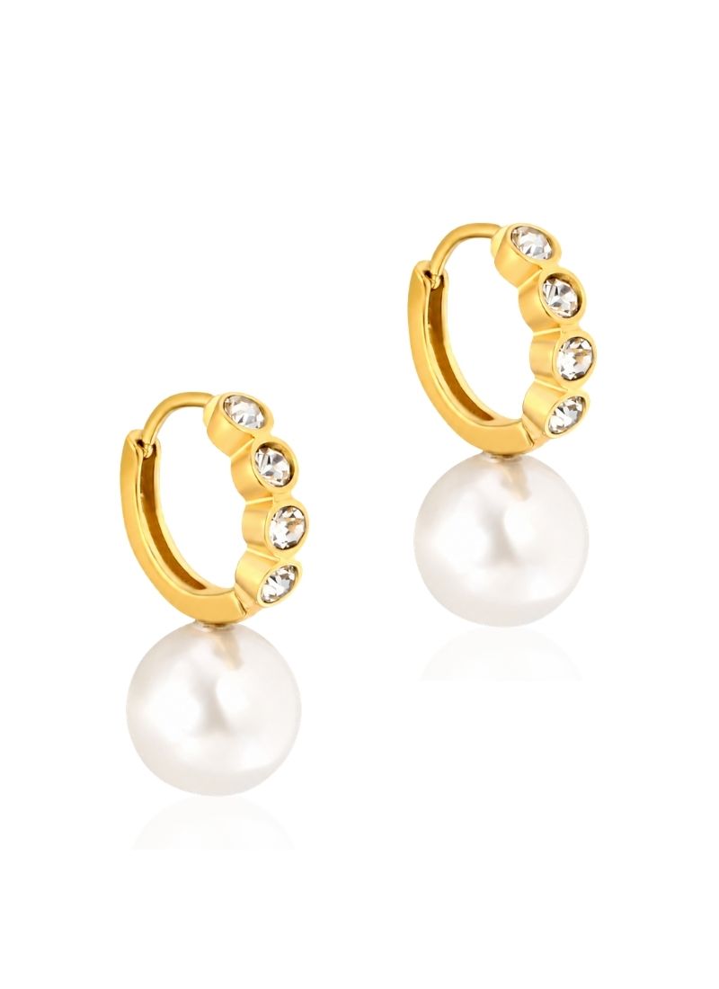 Pearl Glow Hoop Earrings