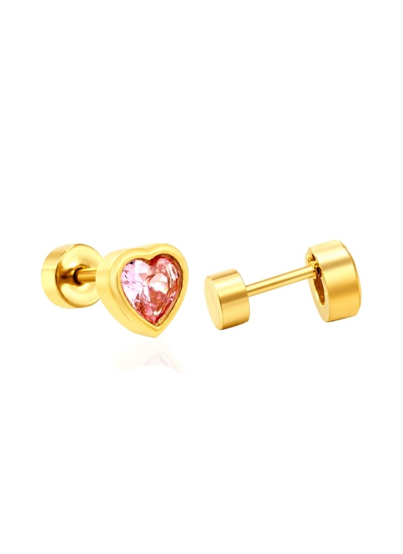 Blush Heart Stud Earrings