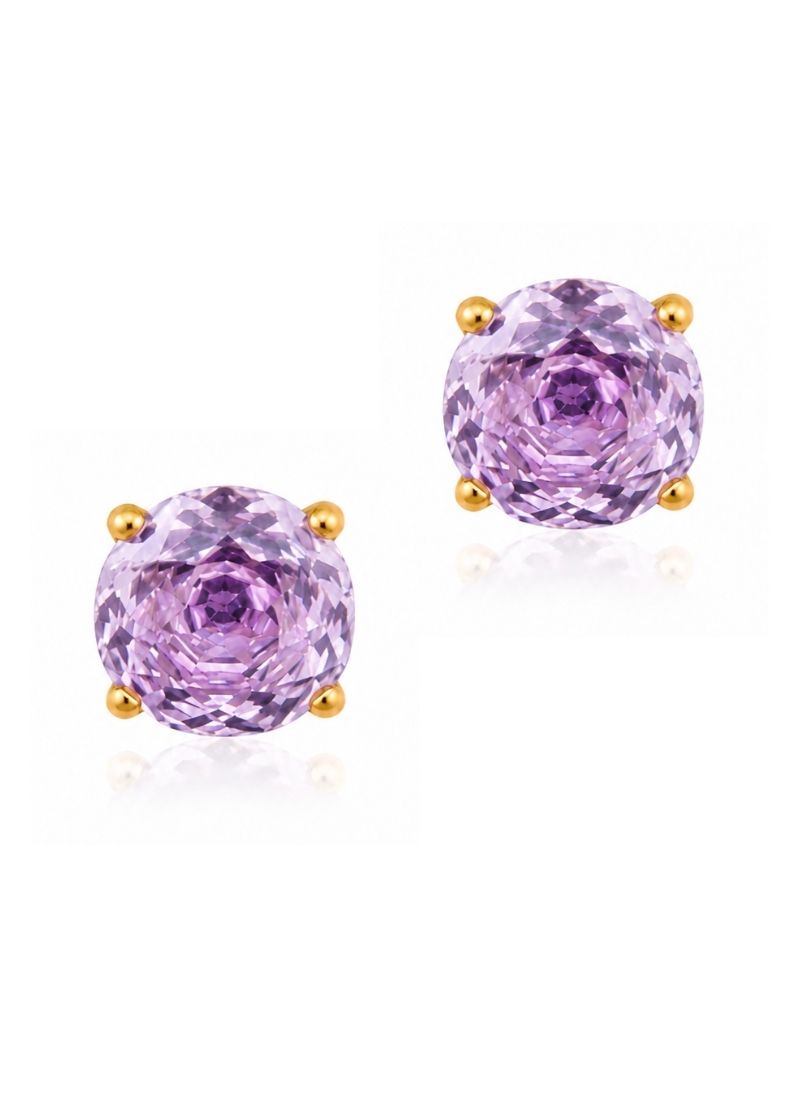 Bloom Rose Cut Studs:Purple