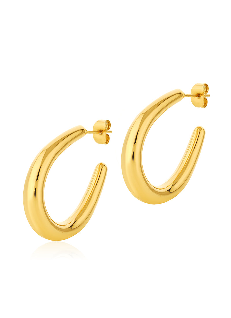 Golden Teardrop Hoop Earrings