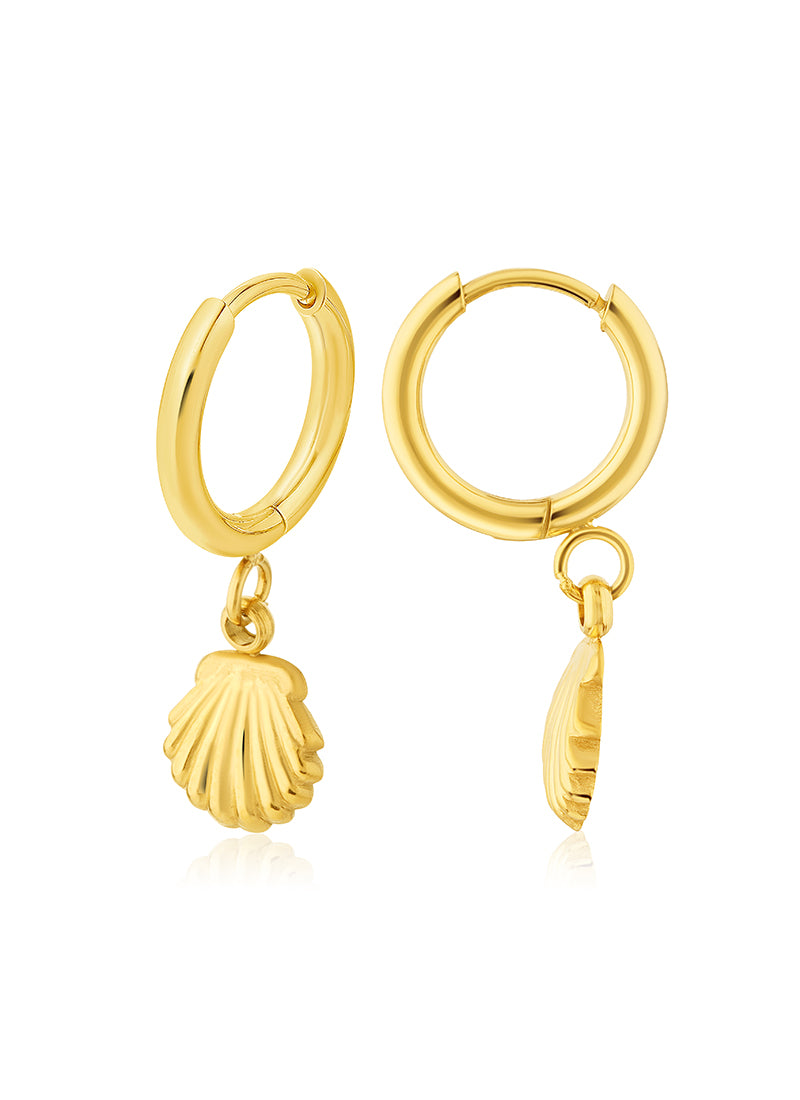 Golden Shell Drop Earrings