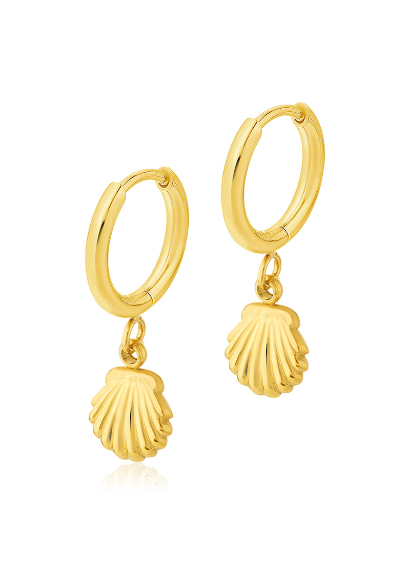 Golden Shell Drop Earrings