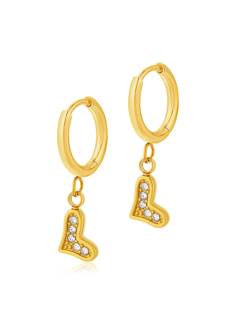 Crystal Heart Drop Earrings