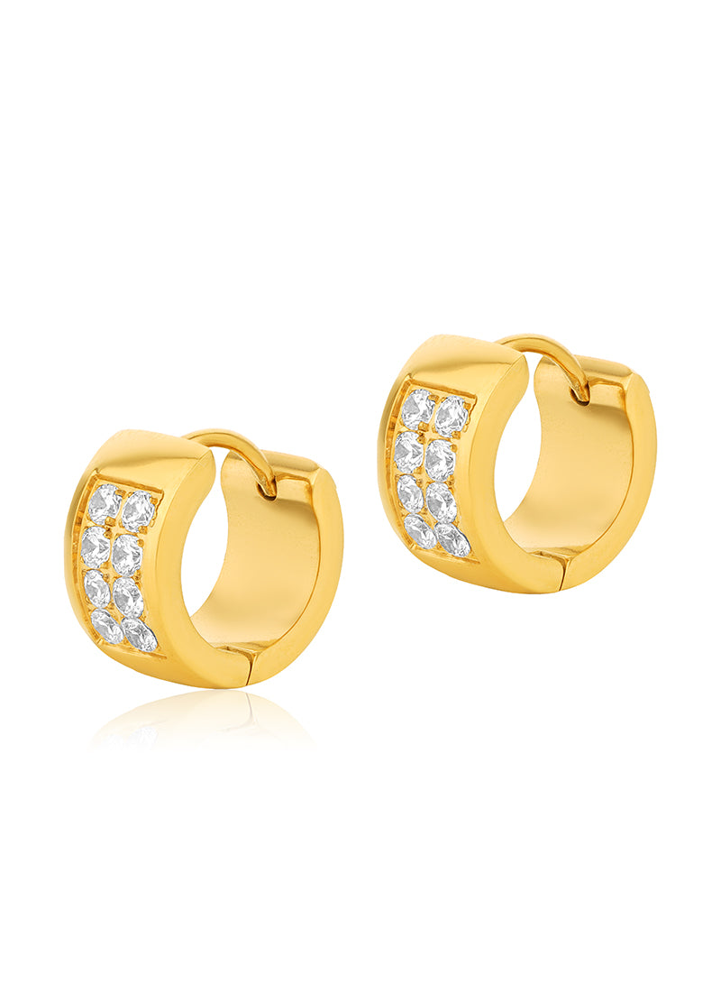 Lustrous Crystal Huggie Earrings