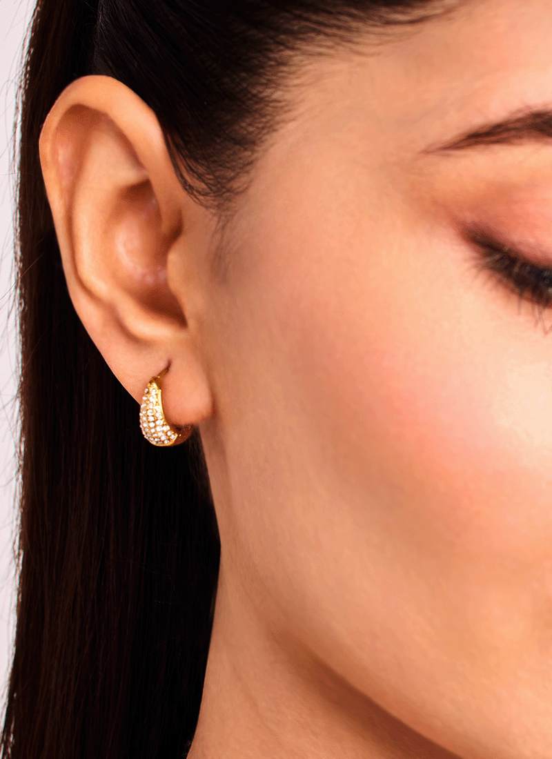 Golden Starlight Huggie Earrings