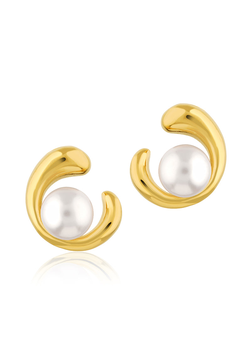 Radiant Pearl Arc Earrings