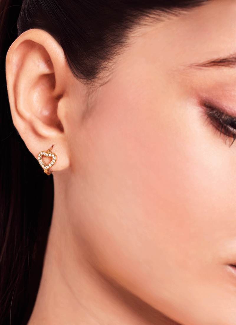 Twinkle Heart Hoop Huggies