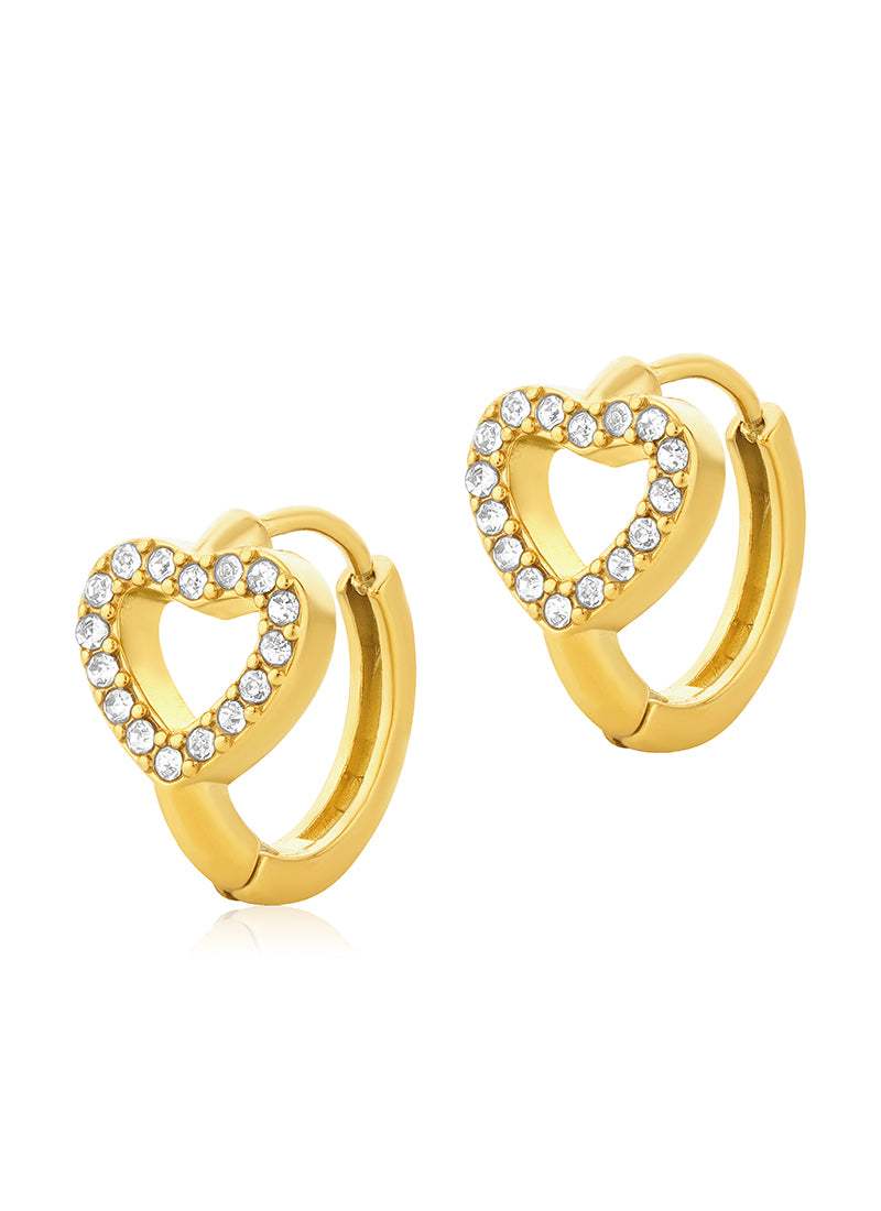 Twinkle Heart Hoop Huggies