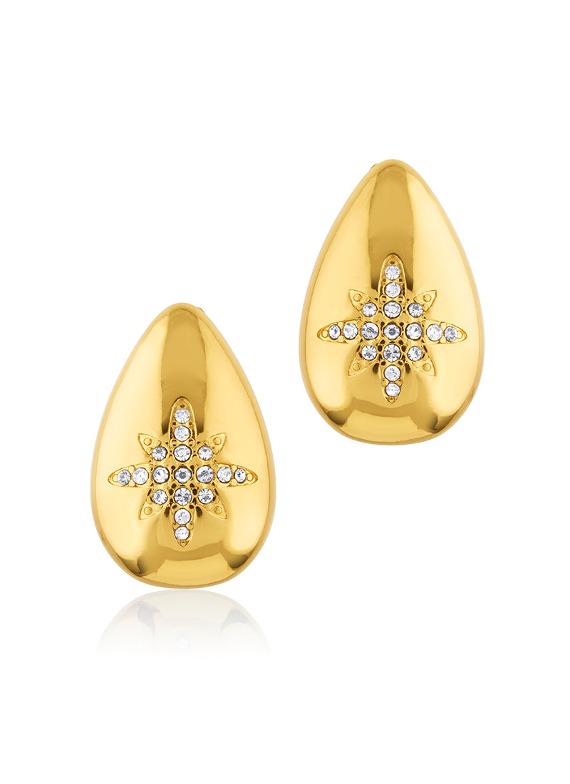 Golden Starburst Drop Earrings