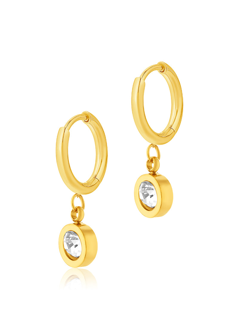 Crystal Drop Hoop Earrings