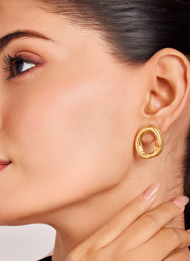 Molten Oval Earrings