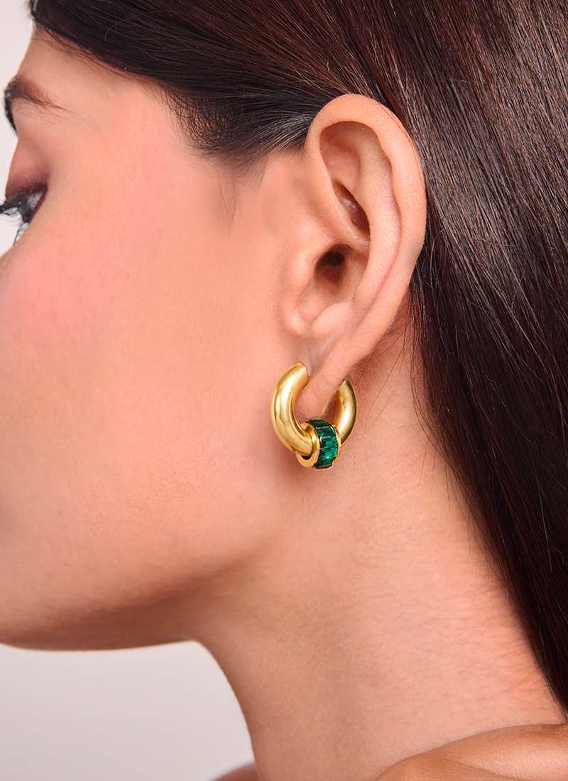 Emerald Halo Earrings