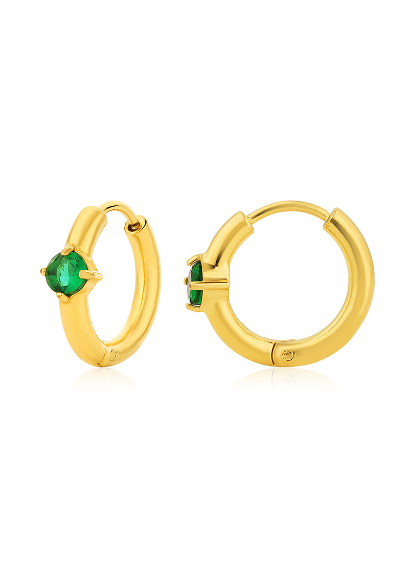 Dainty Emerald Spark Hoops