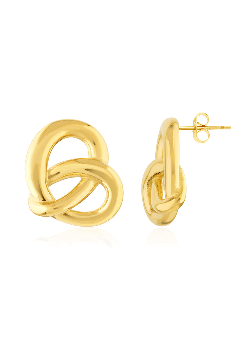 Golden Interlock Stud Earrings