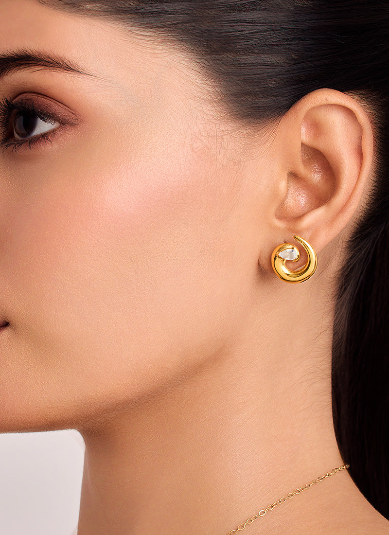 Golden Dew Stud Earrings