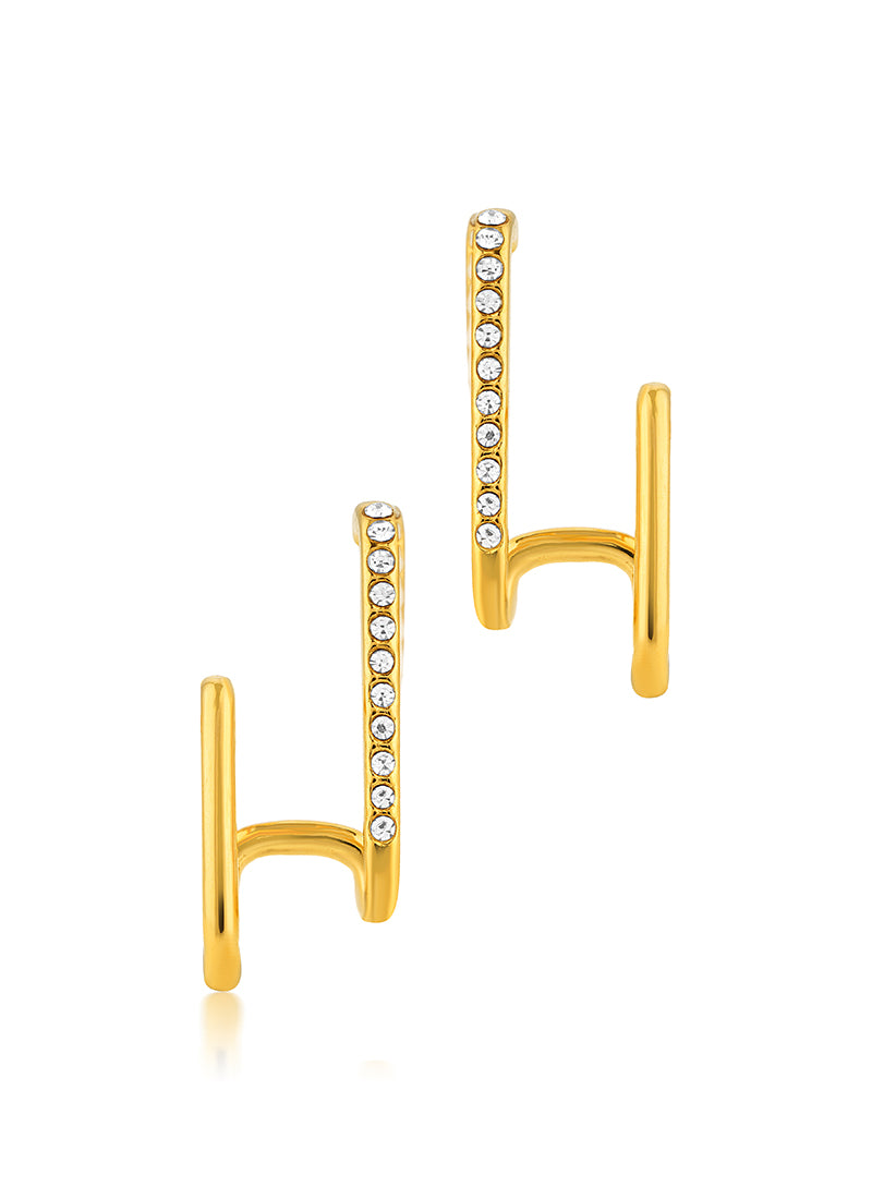 Golden Line Stud Earrings