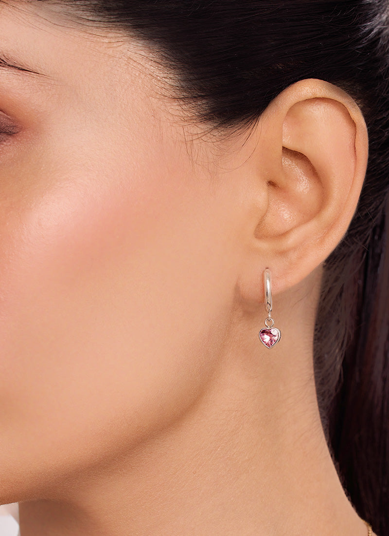 Blush Heart Drop Earrings