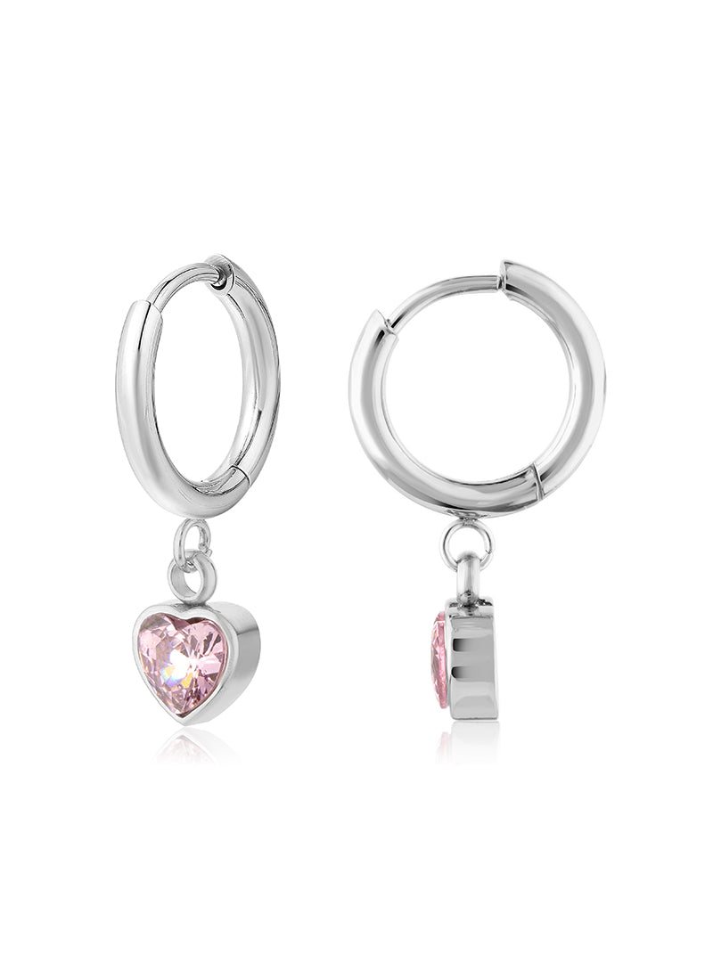 Blush Heart Drop Earrings:BYOS