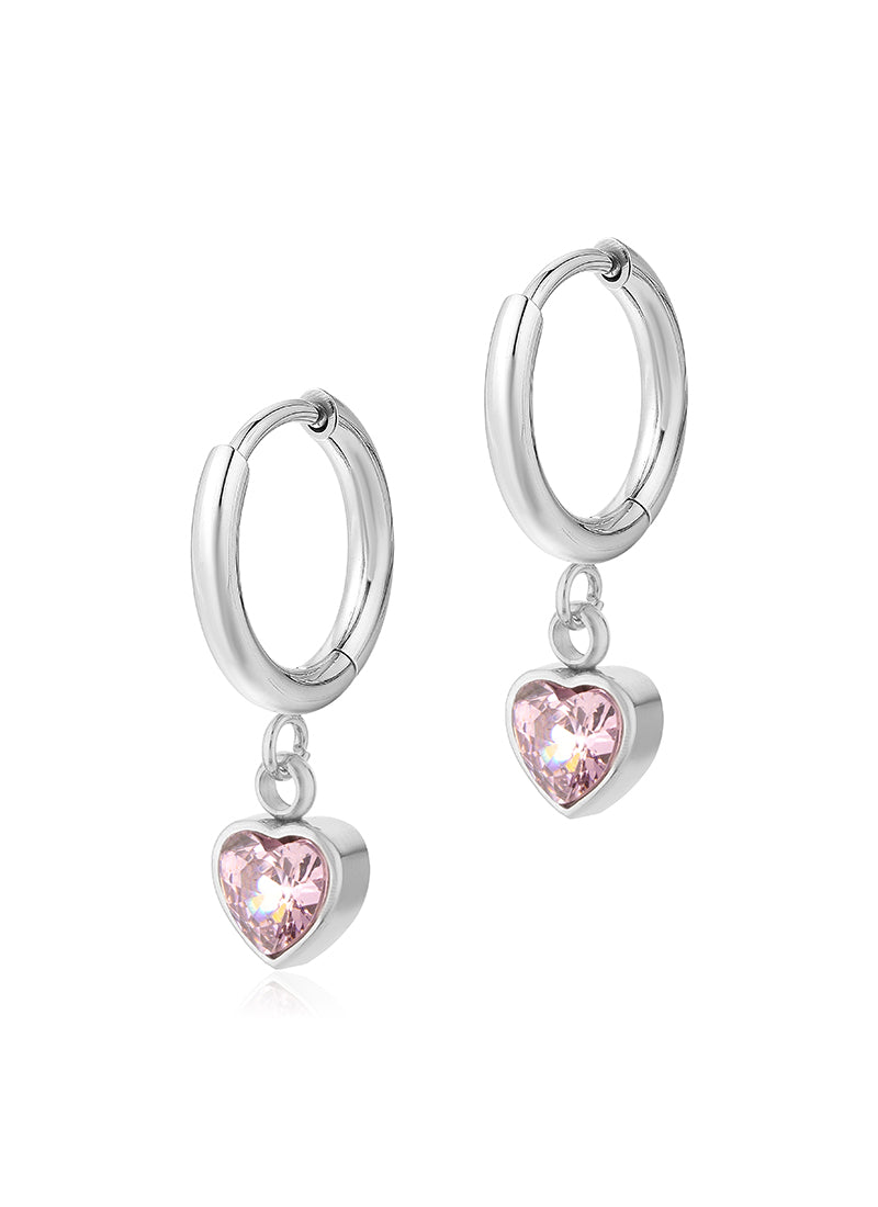 Blush Heart Drop Earrings