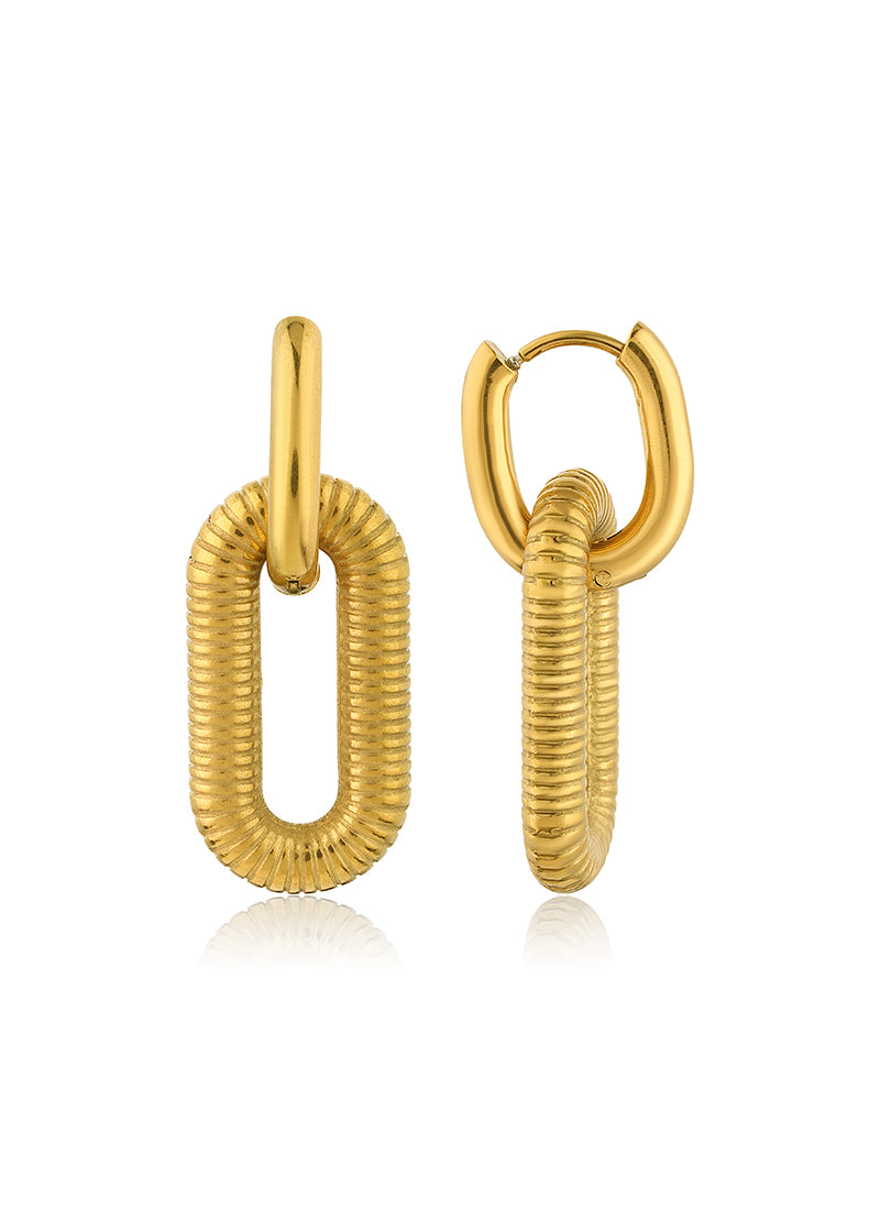 Golden Coil Link Earrings
