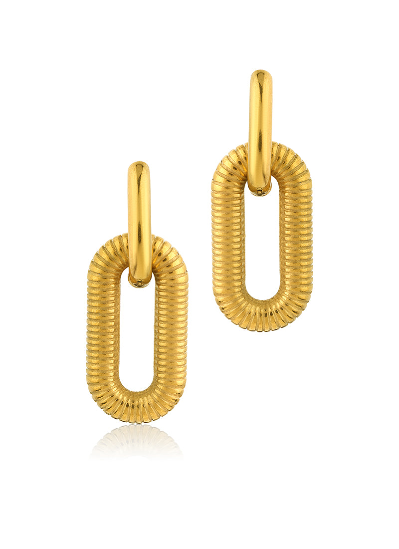 Golden Coil Link Earrings