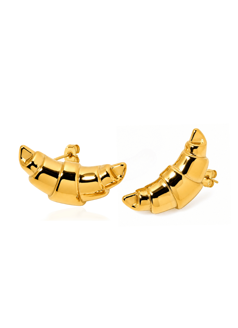Golden Croissant Studs