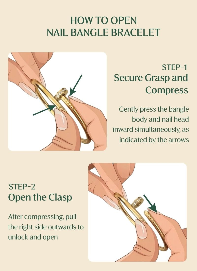 Sparkling Nail Bangle Bracelet