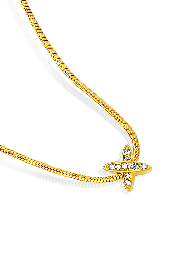 Golden Crossline Necklace